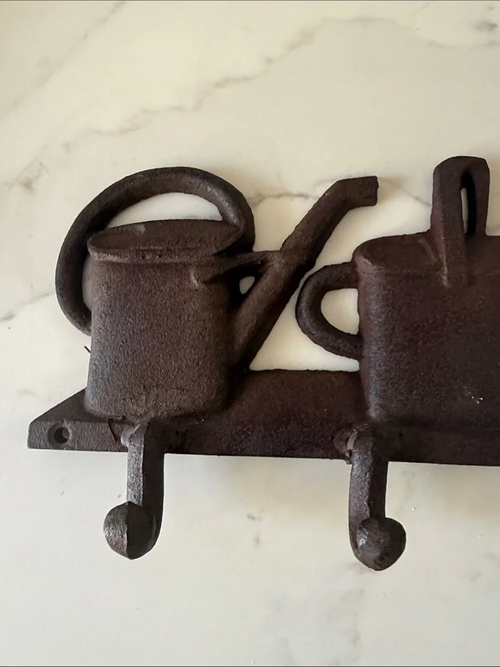 Vintage Cast Iron Watering Can Wall 4-Hook